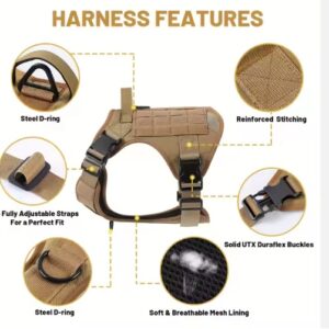 Hiphoppet US Local Tactical Service Dog Harness Vest Adjustable Reflective No Pulling Large Dog Harness With Metal Buckle - Image 4
