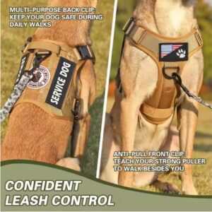 Hiphoppet US Local Tactical Service Dog Harness Vest Adjustable Reflective No Pulling Large Dog Harness With Metal Buckle - Image 5